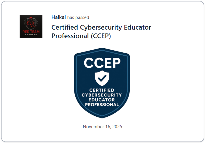 Certified Cybersecurity Educator Professional (CCEP)