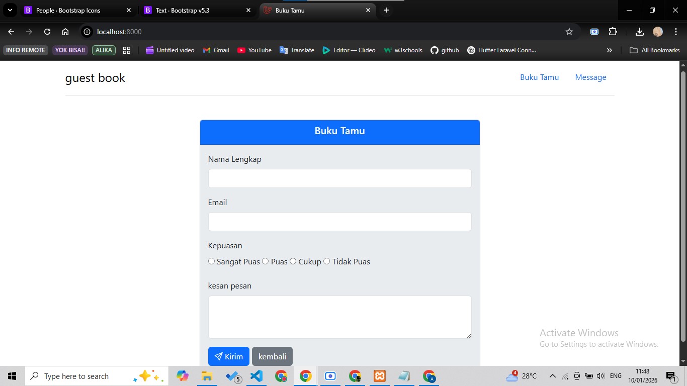 Guest Book : web pencatatan tamu